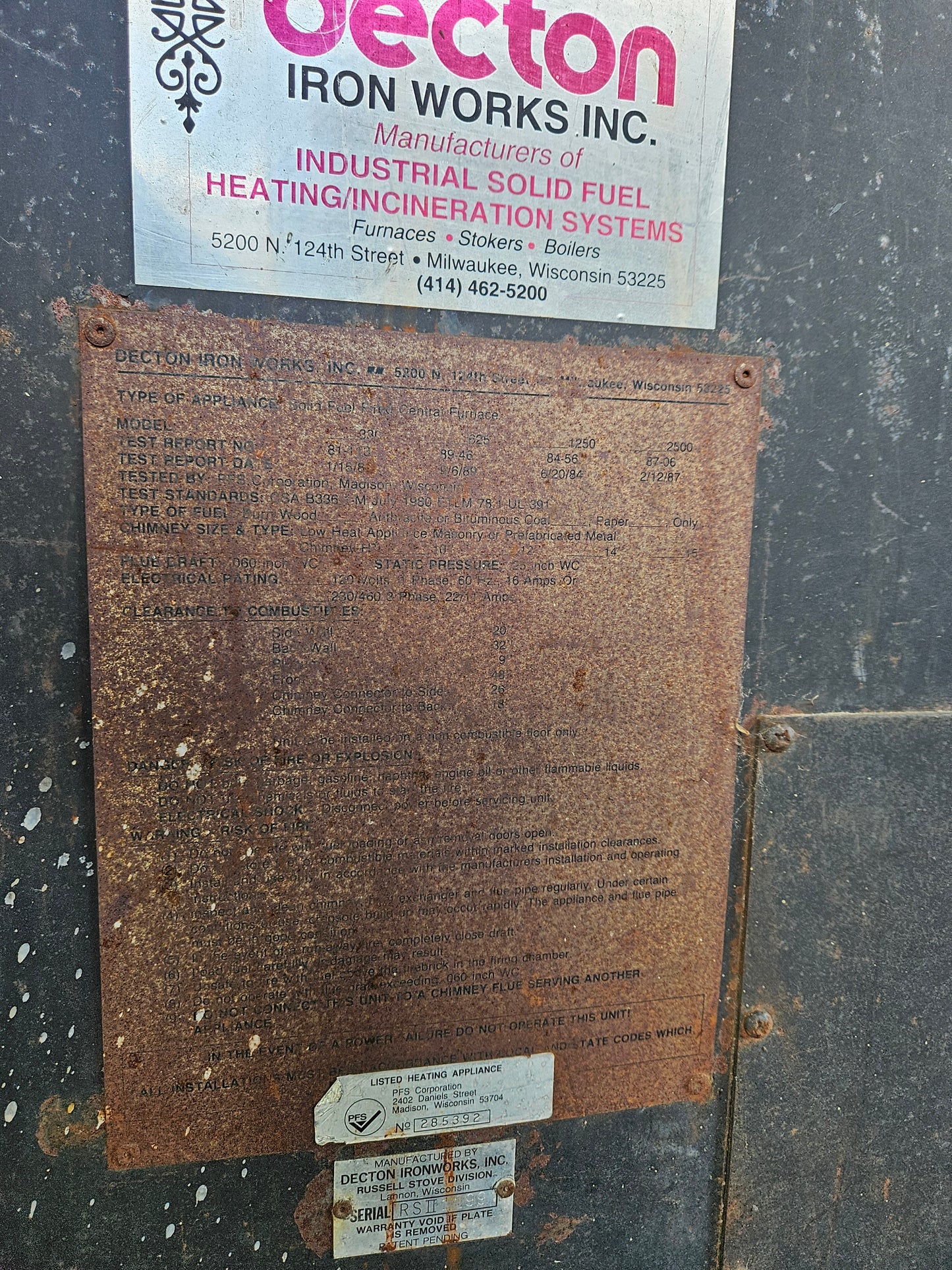 Decton Model 330 Furnace System