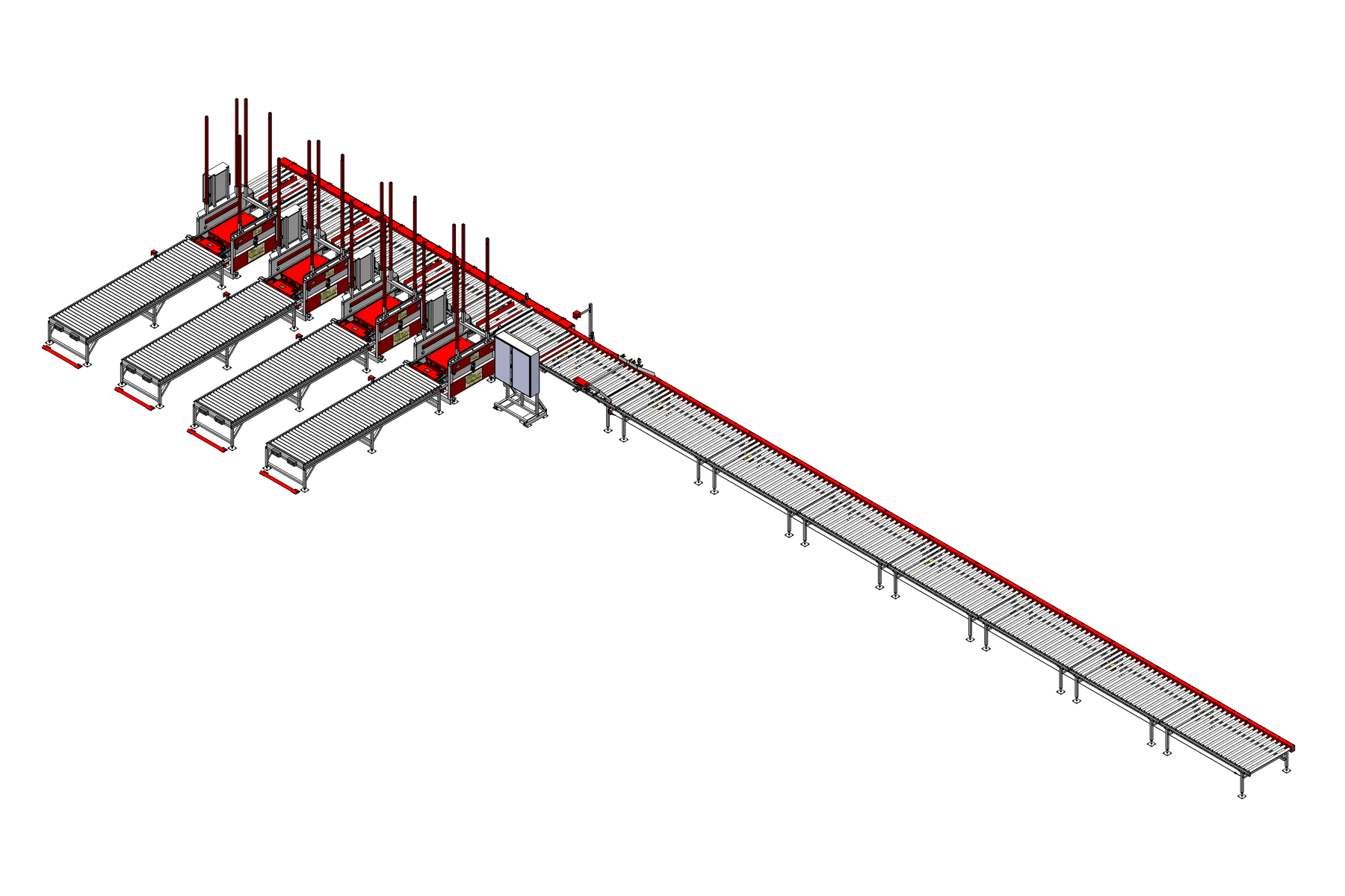 Example automated stringer processing line layout